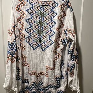 Colorful Embroidered Long Sleeve Top